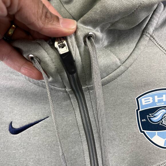 Nike Soccer Soft Fleece Lined Thermi-Fit Hooded Pullover Quarter Zip Hoodie MM05 - Picture 6 of 13